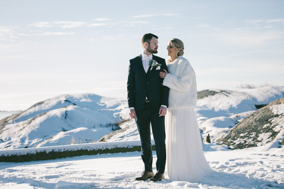 Vinterbröllop, Klädesholmen, Johan & Isabella, Fotograf Anders Östman